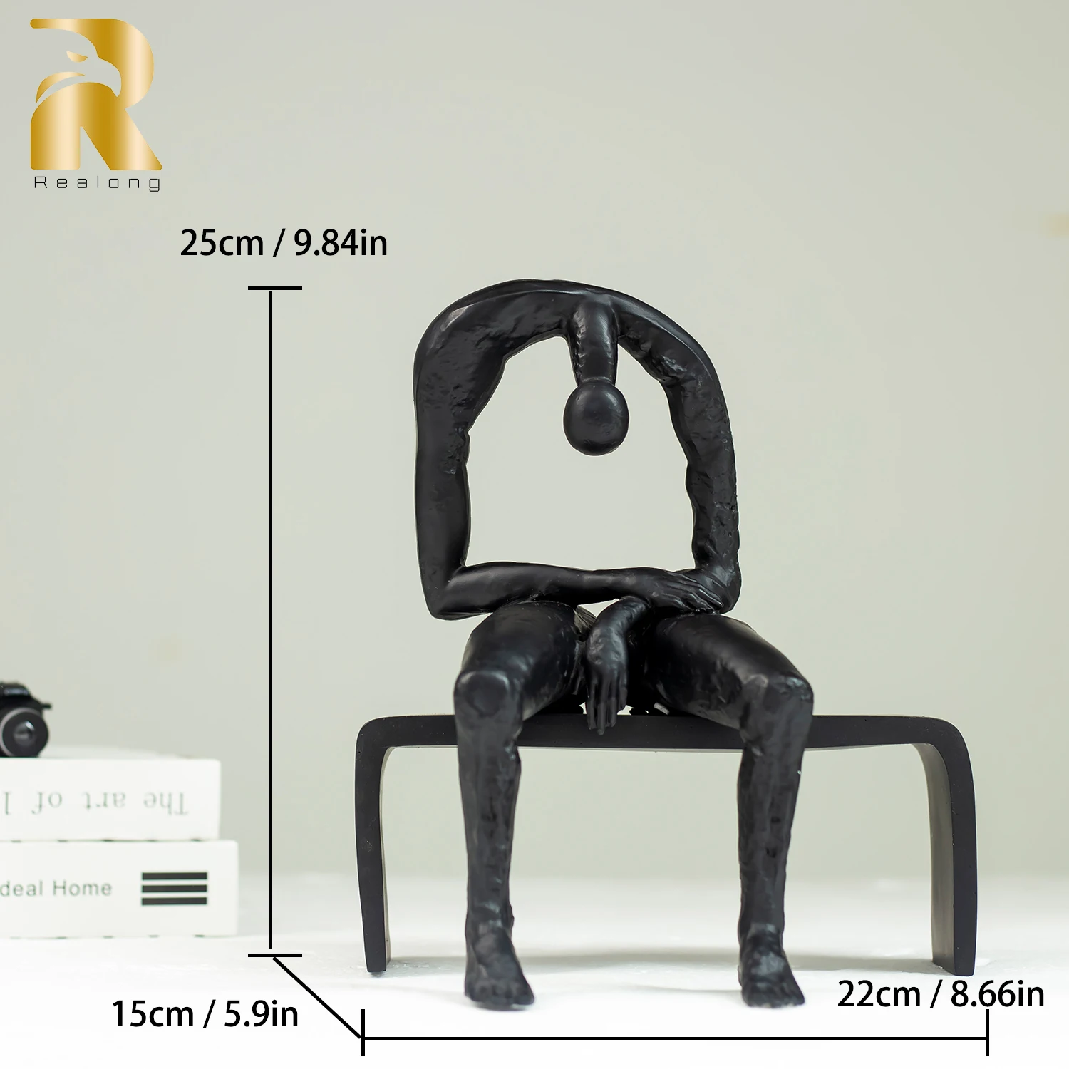 Imagem -04 - Escultura Antiga Melancolia Estátua Abstrata de Resina Artesanato Artesanal para Casa Decoração Desktop Presentes Ornamento Victor Gyorgy 25cm