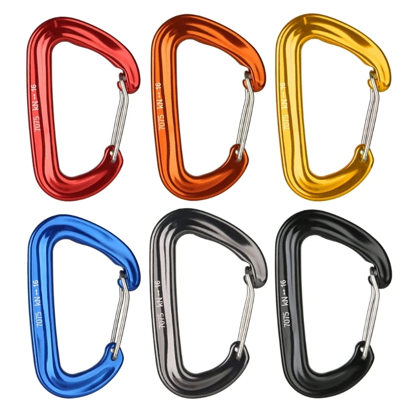 

Dropship 16KN D-Shaped Carabiner Hook Heavy Duty Aluminum-Alloy Swivel Spring Carabiner Clip for Backpack Camping Hiking Fishing