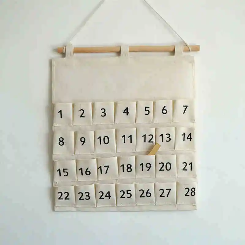 

Simple Cotton and Linen Fabric Storage Hanging Bag Multi-purpose Wall Storage Bag Multi-layer Door Rear Wall Hanging Storage Bag