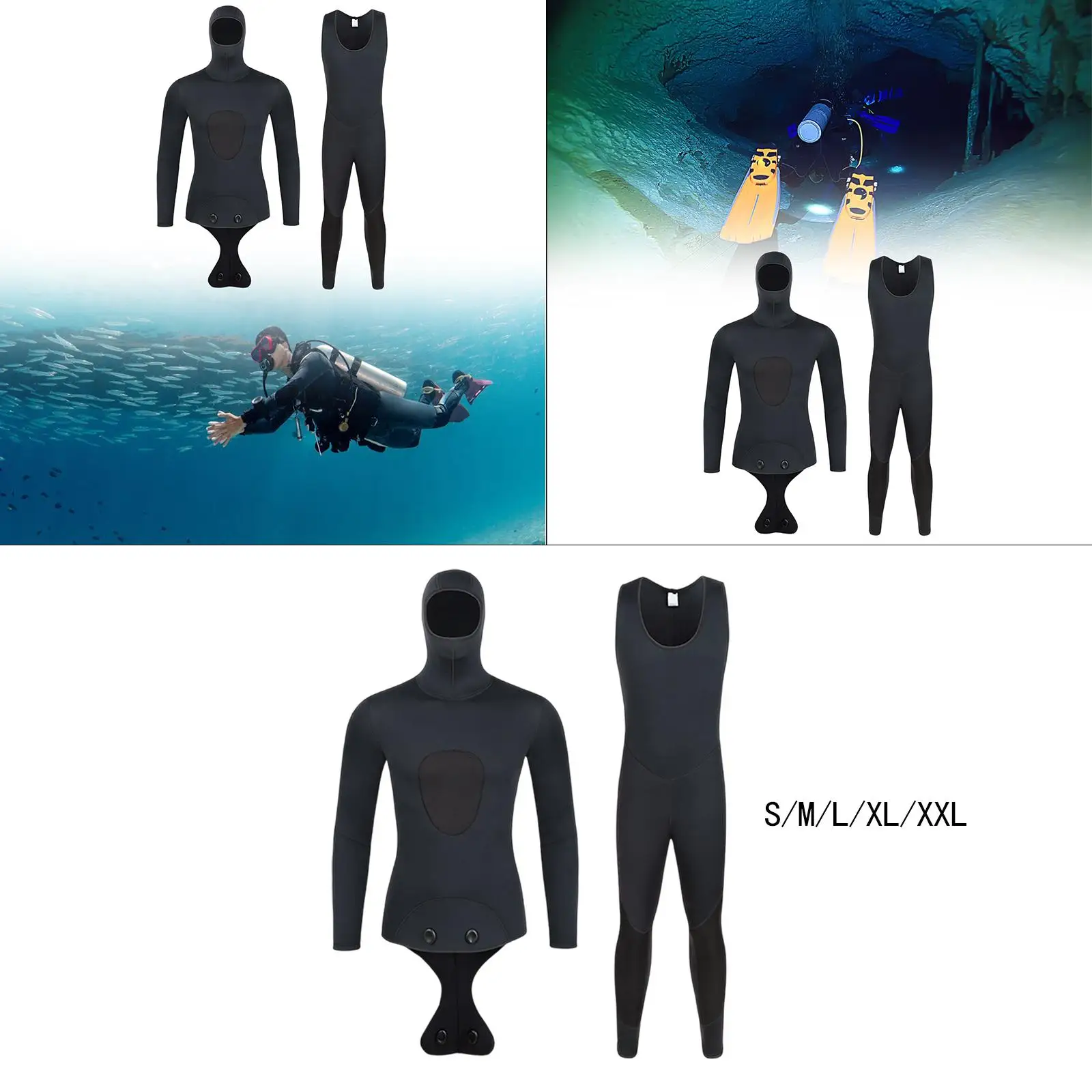 

Wetsuit Top Men with Hood Neoprene Jacket for Snorkeling Kayaking Freediving