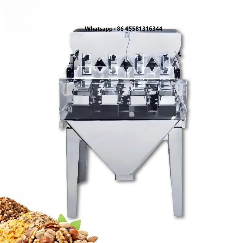 High Productivity 4 Heads Weigher Linear for Nuts Granule Seed Sugar Cocoa Flour Packing Machine
