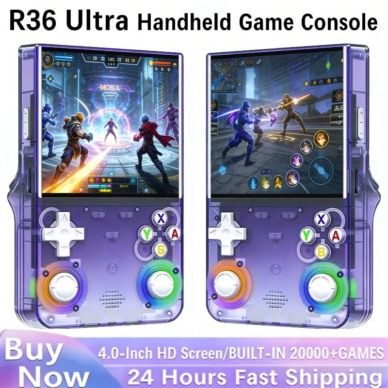 

Игровая консоль с открытым исходным кодом R36 ULTRA, новая модель 2025 года, на базе Linux, 40-дюймовый IPS-экран, портативная игровая приставка, 64 ГБ, более 20000 игр, ретро-плеер для карманного использования