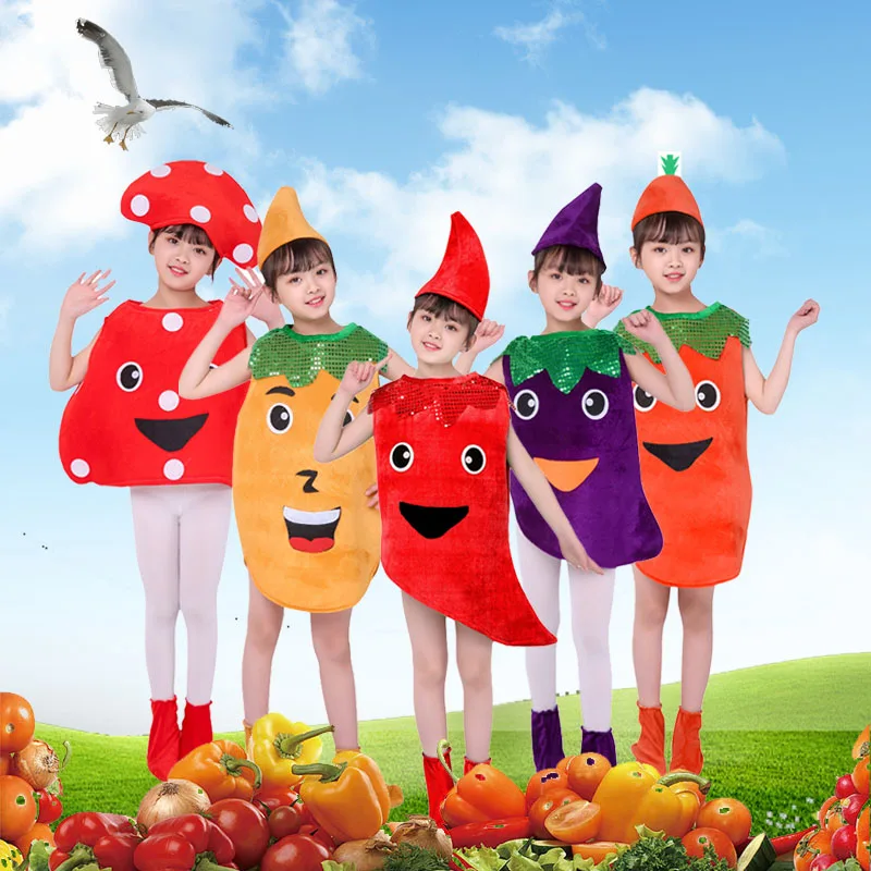 Children'S Vegetable-Themed Costume Single Funny  Veggie Costume Easy to Put On and Take Off for Fun Events and Celebrations