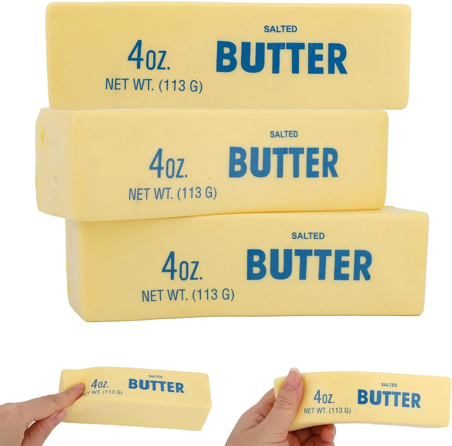 3 قطع من ألعاب عصا الزبدة لتخفيف التوتر للبالغين أعواد الجبن المرنة الإسفنجية ألعاب تخفيف التوتر الممتعة للاسترخاء والقلق