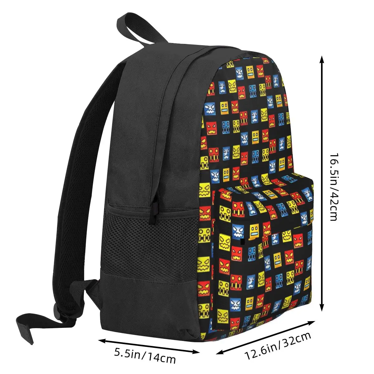 Geometry Dash Icon Face-Mochila para mujer, bolso escolar para niños, Mochila para portátil para amantes de los juegos, Mochila de viaje grande para niños