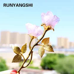 1PC Handmade Crafts Natural Crystal Amethyst Flower Healing Stone Crystal Cluster Ornament Decorations Valentine's Day