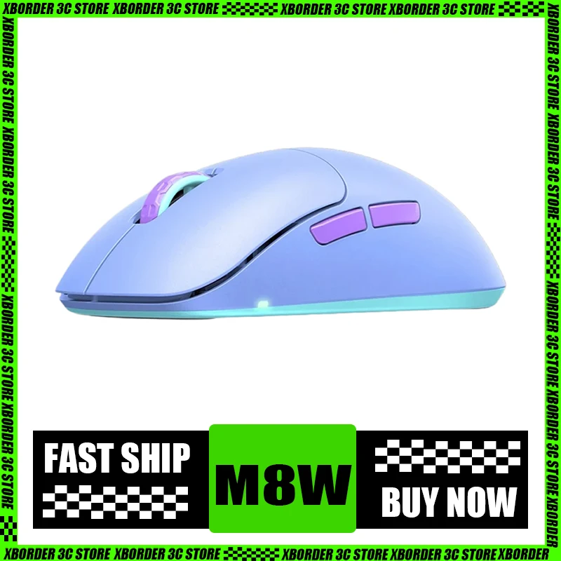 

XTRFY M8W Двухрежимная беспроводная киберспортивная мышь PAW3395 Датчик GM8.0 Микродвижение 1 мс Низкая задержка 50G Ускорение 55 г Легкий вес