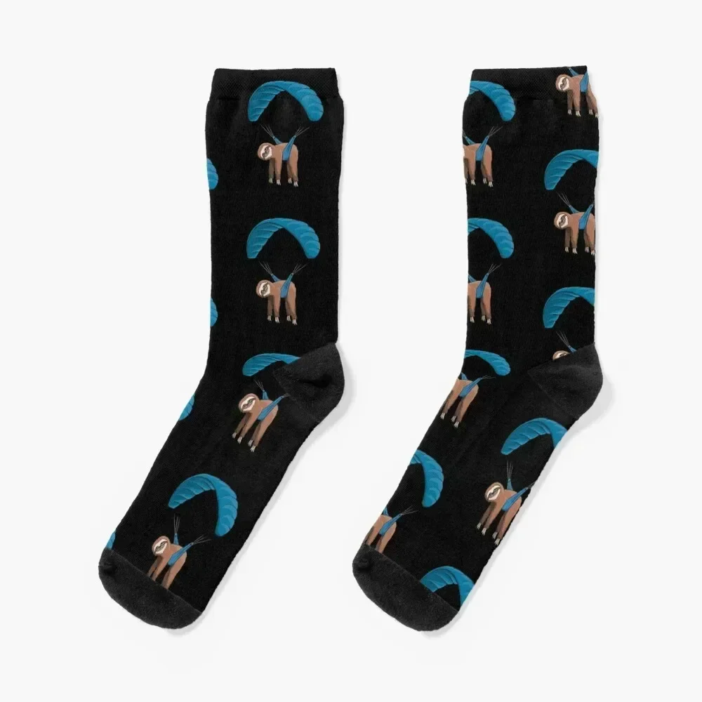 

Paragliding Flying Sloth Sunglasses Skydiver Paraglider Socks cartoon happy ankle Boy Socks Women's