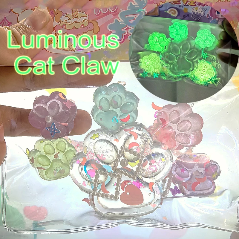 Luminous Cat Paw Hamster Squishy Squeeze Toy Stress Relief Party Antistress Rising Toys For Adult Kids Stretch Toy Decompression