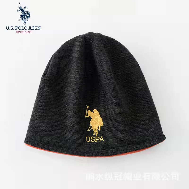 Winter Hat Men\'s Ear Protection Windproof Knitted Caps Warm Woolen Hat Men pullover caps for men U.S.POLOASSN шапка женская