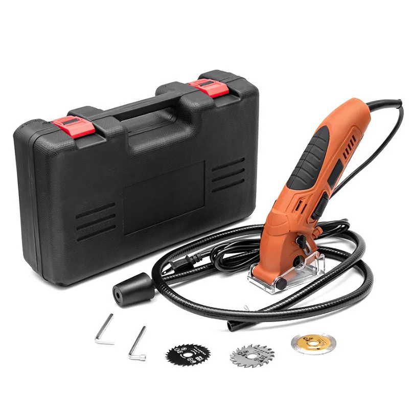 

400W Handheld Mini Chainsaw Circular Saw with 3 Saw Blades and Vacuum Adapter Electric DIY Sawing Wood Metal Cutting Machine