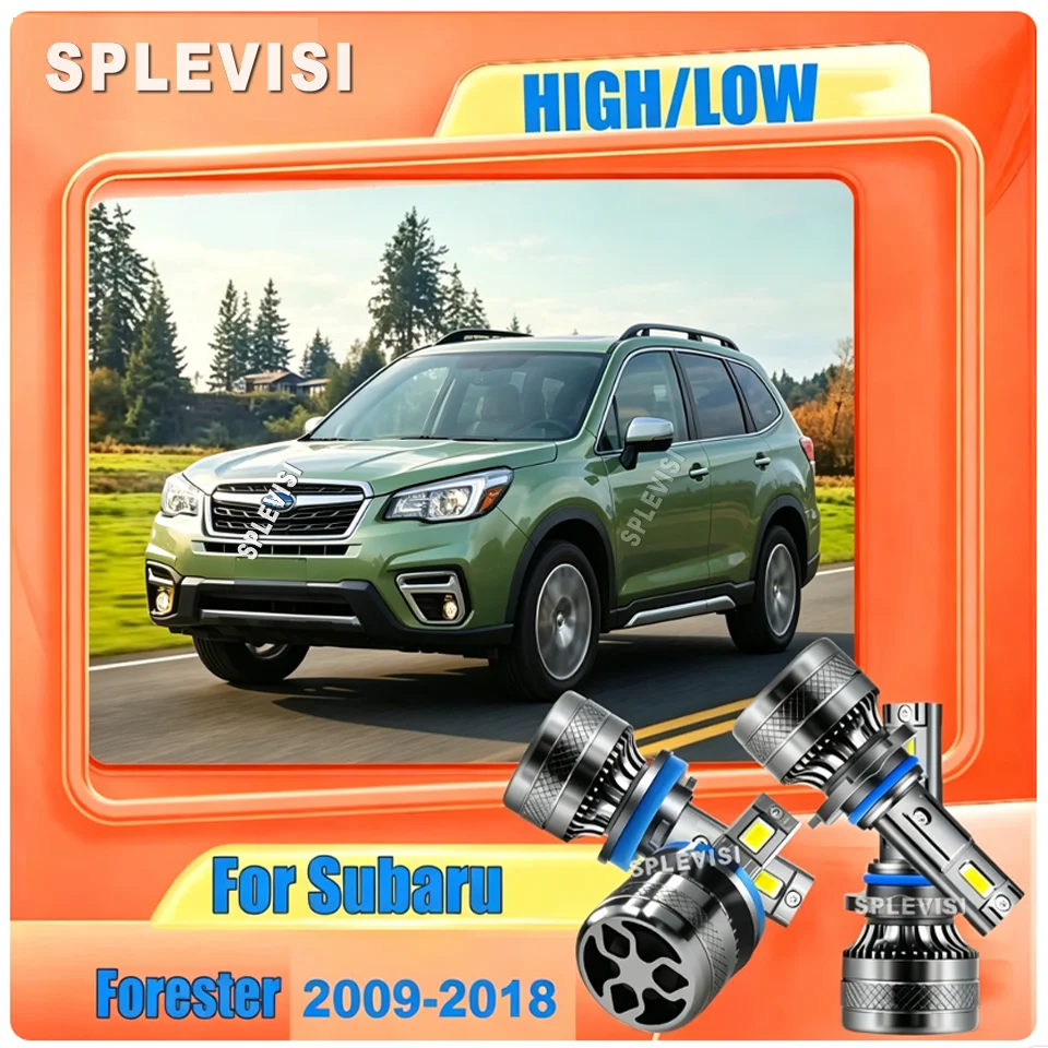 12V LED 200W 6000K White Headlight Hi Low Bulb Lamps Advanced Heat Dissipation For Subaru Forester 2009-2014 2015 2016 2017 2018