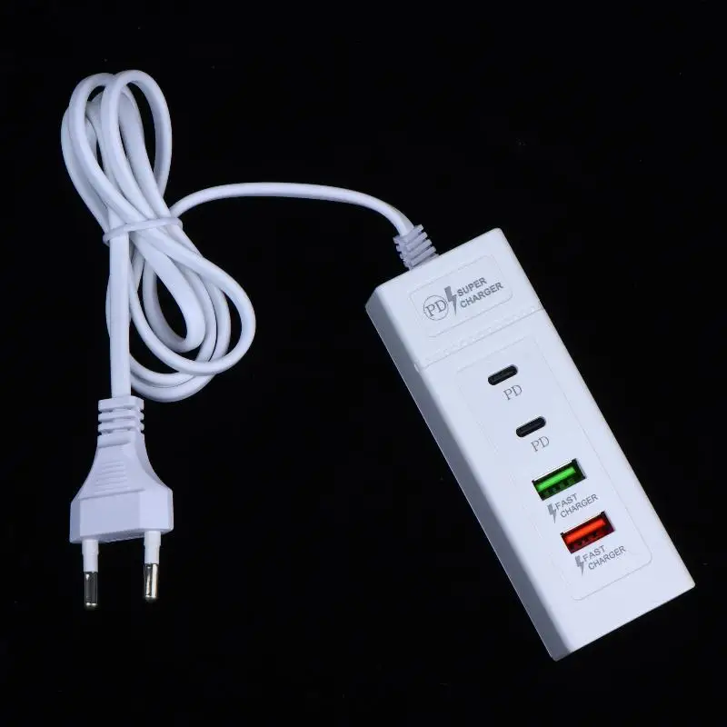 USB C Charger Power Strip Multi Ports Fast Charging EU Plug Power Adapter for All USB Enabled Devices