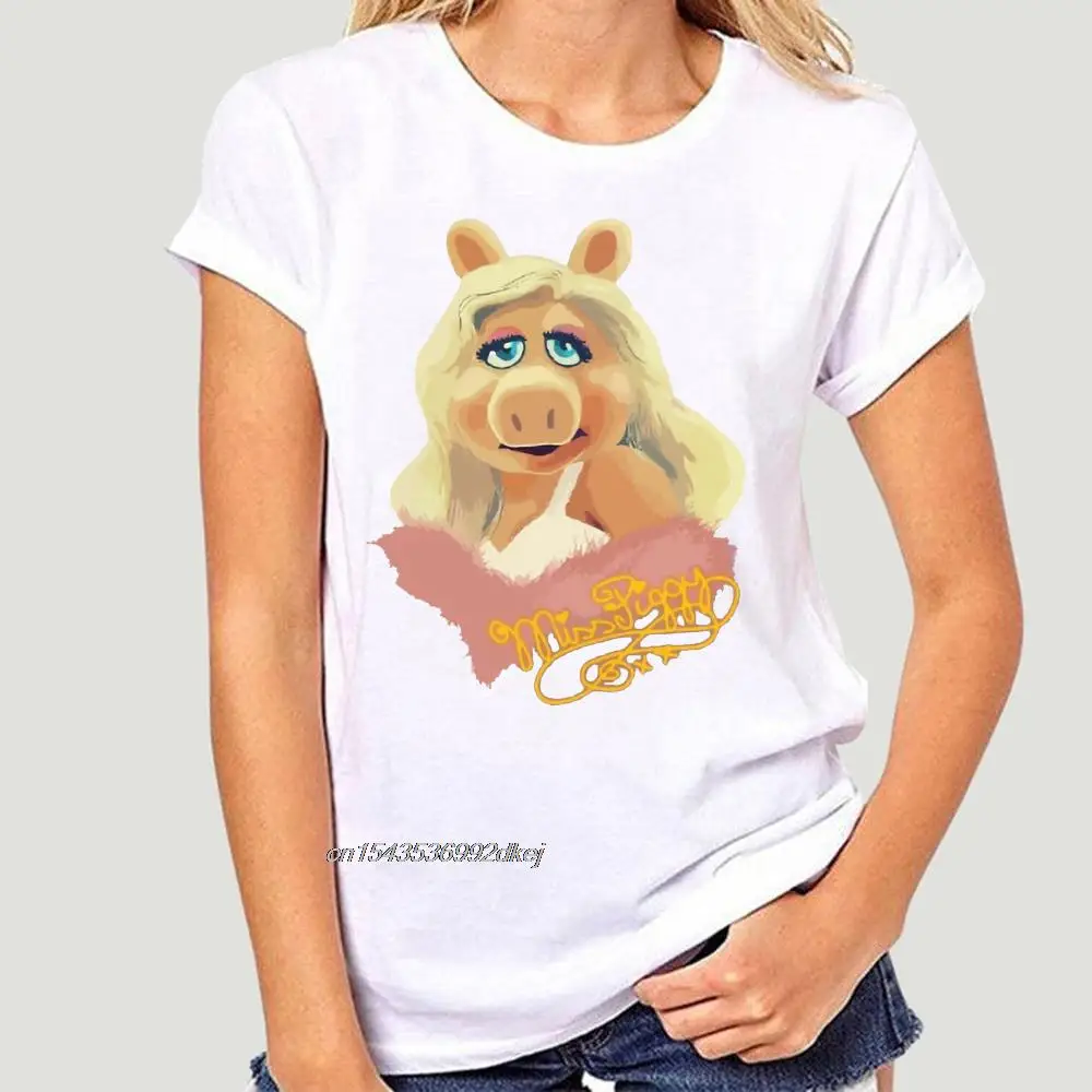 

Men T Shirt T-shirt Muppet Miss Piggy White Tshirts Women T-Shirt 1854D