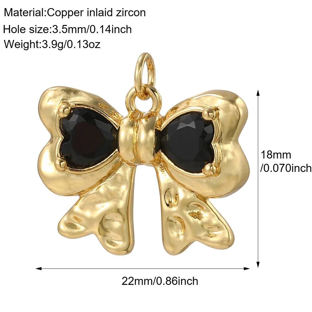 Cute Bow Tie Charms for Jewelry Making Supplies Gold Color Butterfly Animals Dijes Diy Woman Earrings Bracelet Necklace Jewelry