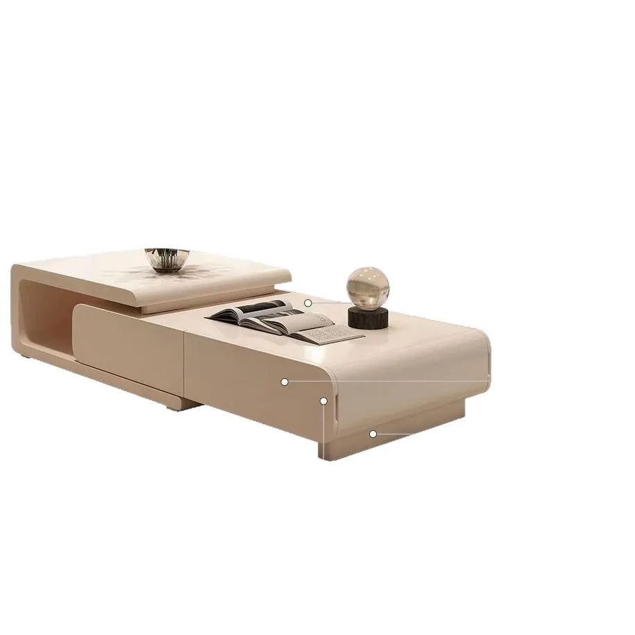 

Cream, Retractable, Combination, Coffee Table, Living Room, Modern, Simple, Household, Rectangle