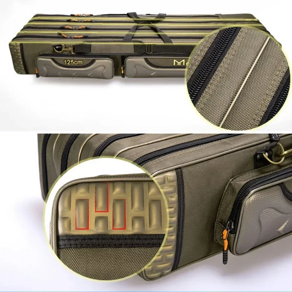 2/3/4 طبقة 80/100/120/125 سنتيمتر متعددة الوظائف حقيبة الصيد سعة كبيرة الصيد رود بكرة الطعم Btorage حقيبة لقضبان الصيد والعتاد
