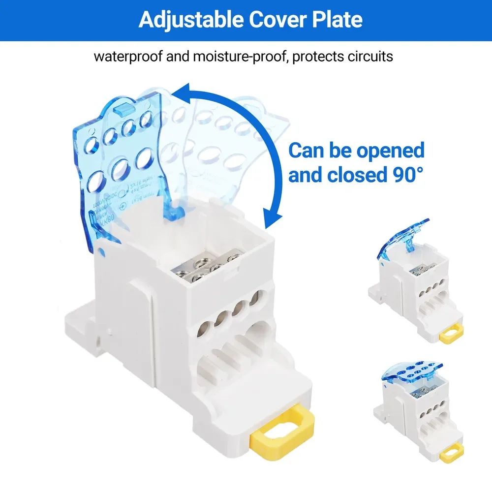 GEYA Din Rail Terminal Block UKK 80A Splitter Box Distribution Box One In Several Out Power Wire Electrical Connector Junction