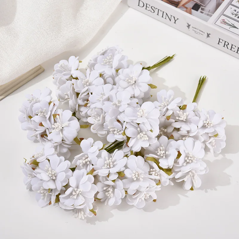 6PCS Artificial Flowers High Quality Mini Silk Rose Bouquet DIY Wreath Wedding Home Decor Gift Box Scrapbook Party Supplies - Image 5