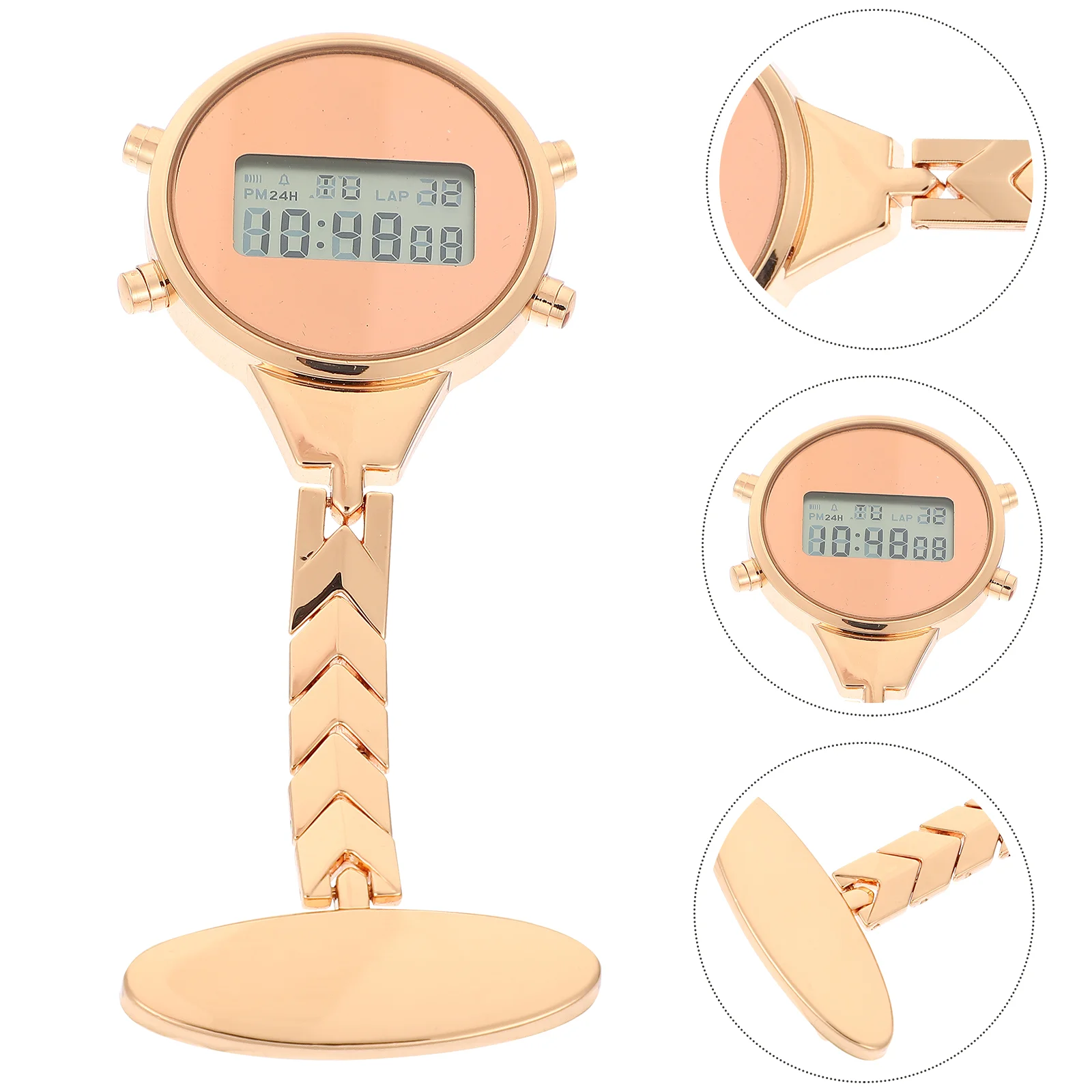 

Electronic Form Alloy Watches Portable Digital Doctor's Student Women Hanging Fob Lapel Pin Wireless