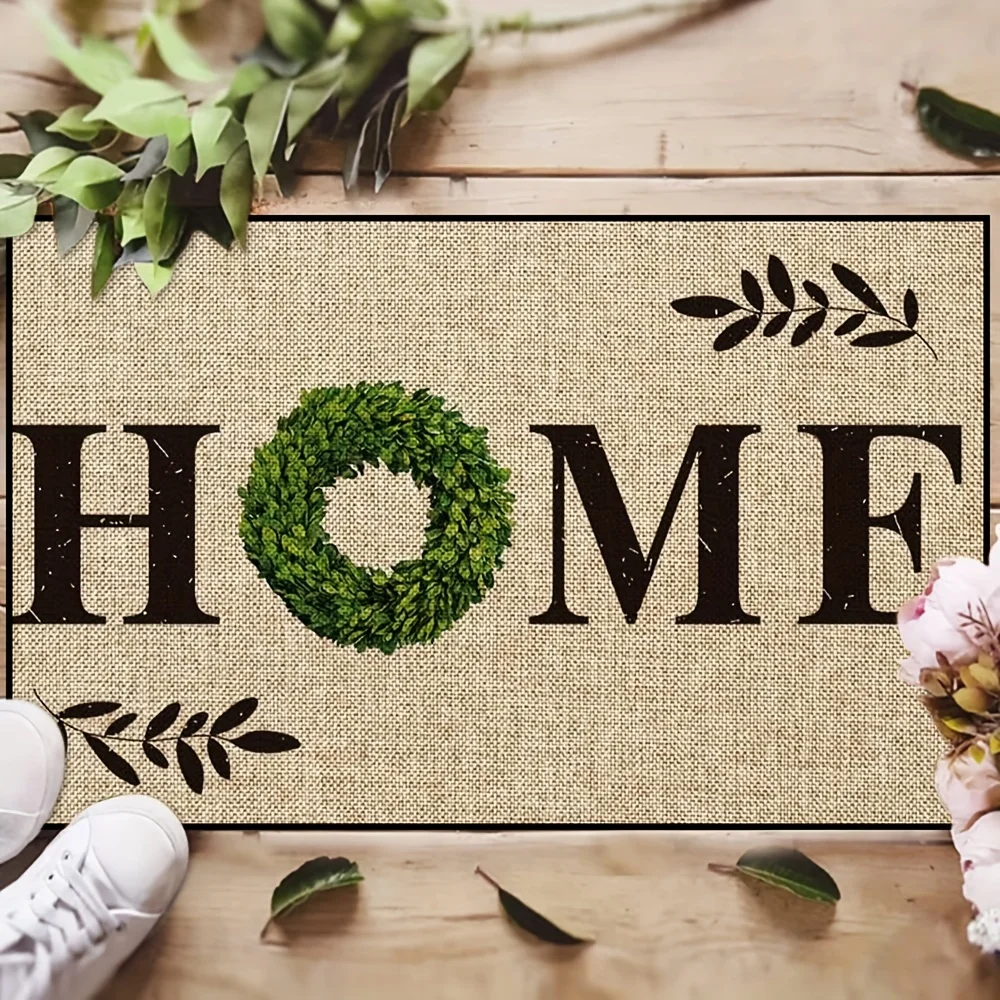 VIKAMA  Luxury Leaf Welcome Mat Compatible with Farmhouse Welcome Carpet For Living Room Bathroom Rugs Home Decor Entrance Mat
