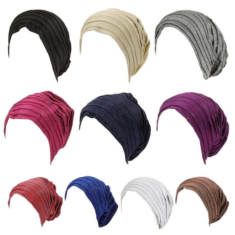 Stylish Stretch Hijab Head Wrap Glitter Hijab Turban for Women Hair Accessory Comfortable Glitter Head Scarf Wrap