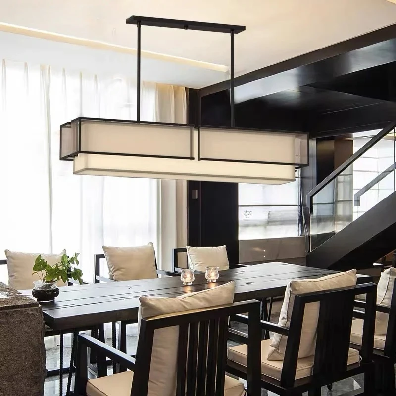 A Rectangular Restaurant Zen Themed Model Room Front Desk Bar Desk Lamp In The Study Room