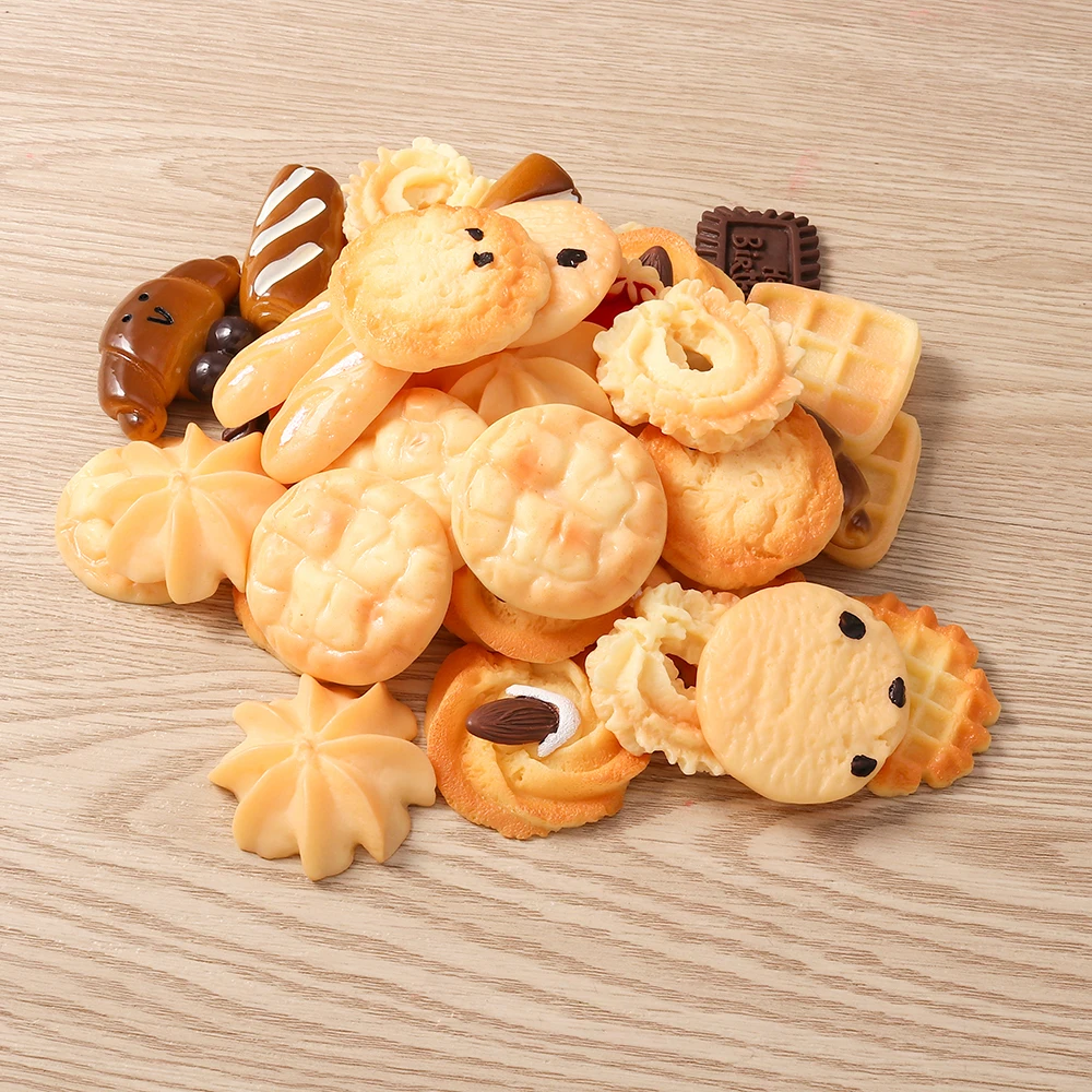 Tusember 4 Stück Niedliche Miniatur-Puppenhaus-Supermarkt-Lebensmittel Kekse Waffeln Croissants für Blyth BJD Puppen Küchenzubehör – Detail 4