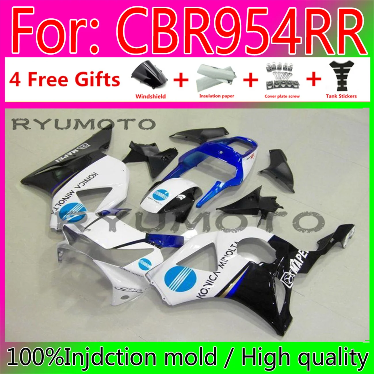 

ABS NEW Fairings kit for HONDA 2002 2003 CBR900RR CBR954RR 02 03 CBR 900CC 954 900 954RR CBR900 CBR954 RR fairing