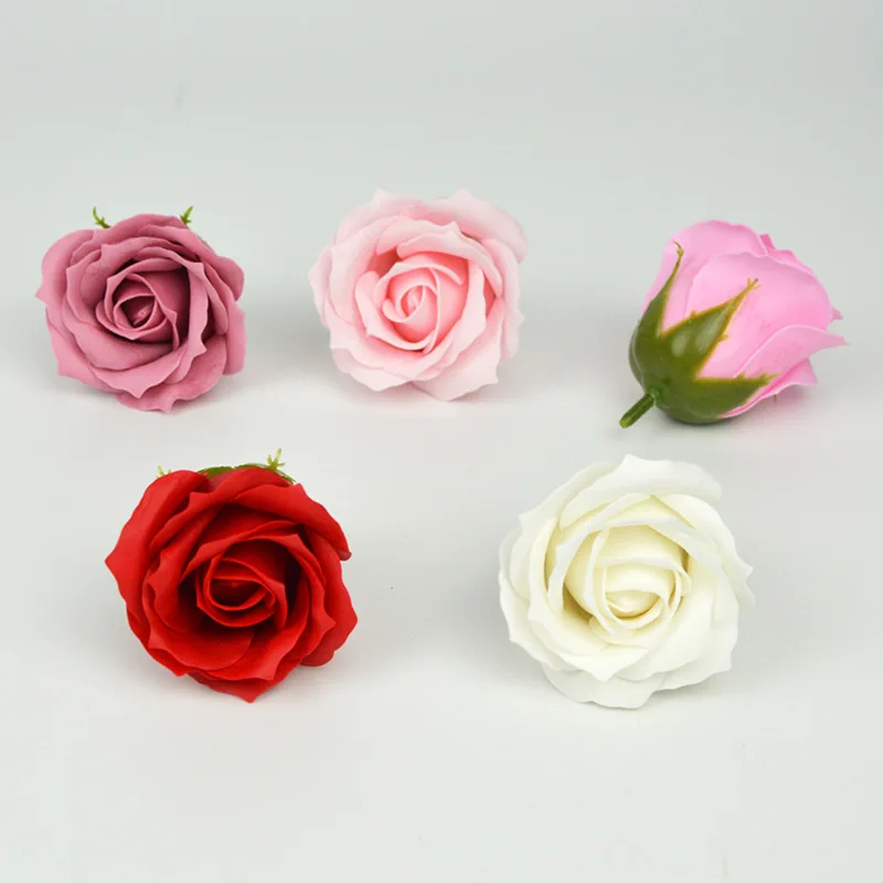 5.5x7cm 4layer 5/50pcs Curve Rose head Soap flower DIY floral gift for Birthday Valentine wedding Xmas new year home party favor