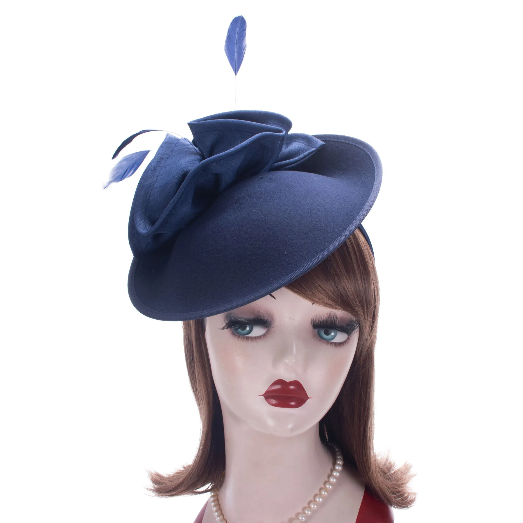 Lawliet Womens Vintage Look Wool Felt Saucer Headpiece Fascinator Cocktail Bridal Hat A573