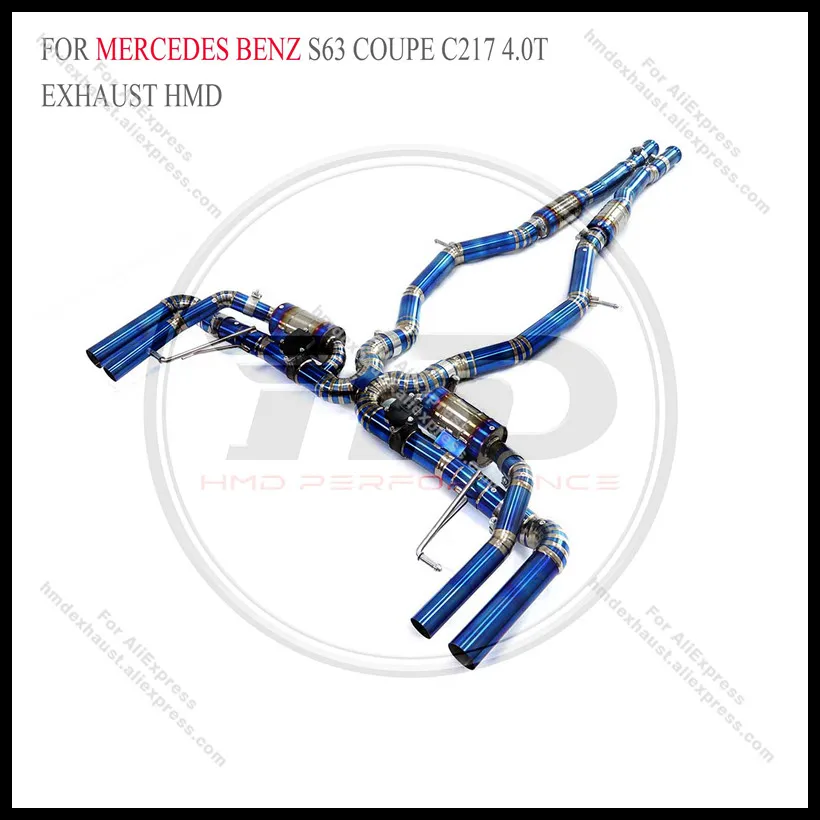 HMD Titanium Exhaust System Performance Catback for Mercedes benz S63 Coupe C217 4.0T with valve