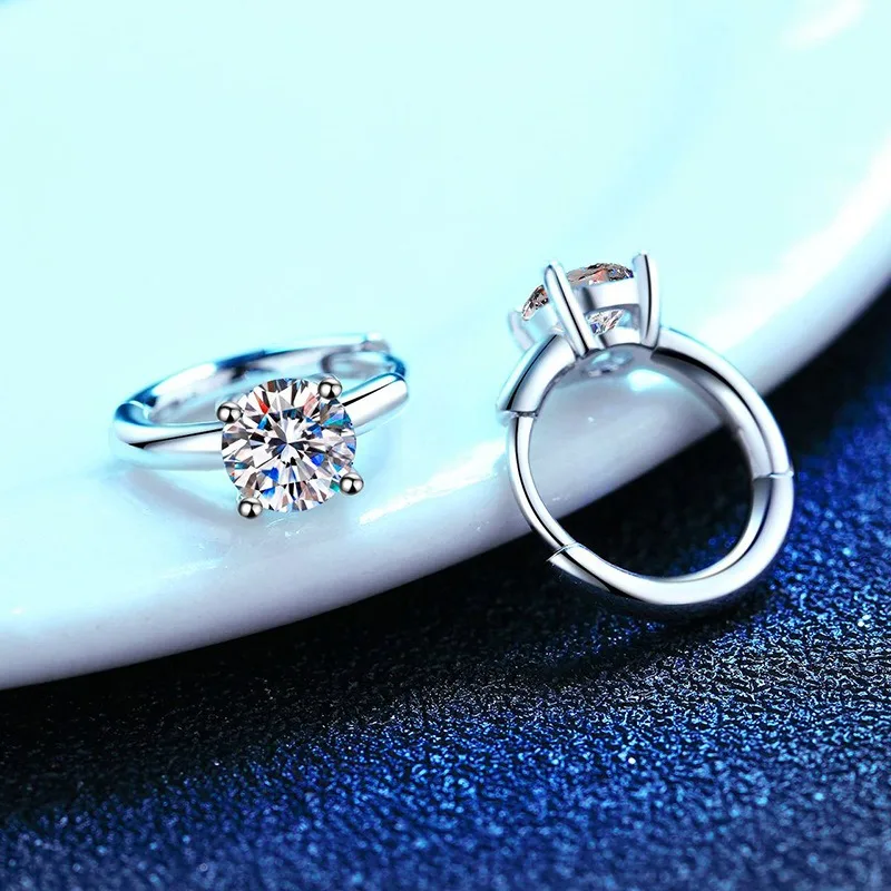 

Luxury D Color Moissanite Earrings for Women S925 Sterling Sliver Hoop Earring Wedding Party Fine Jewelry With Gift Box