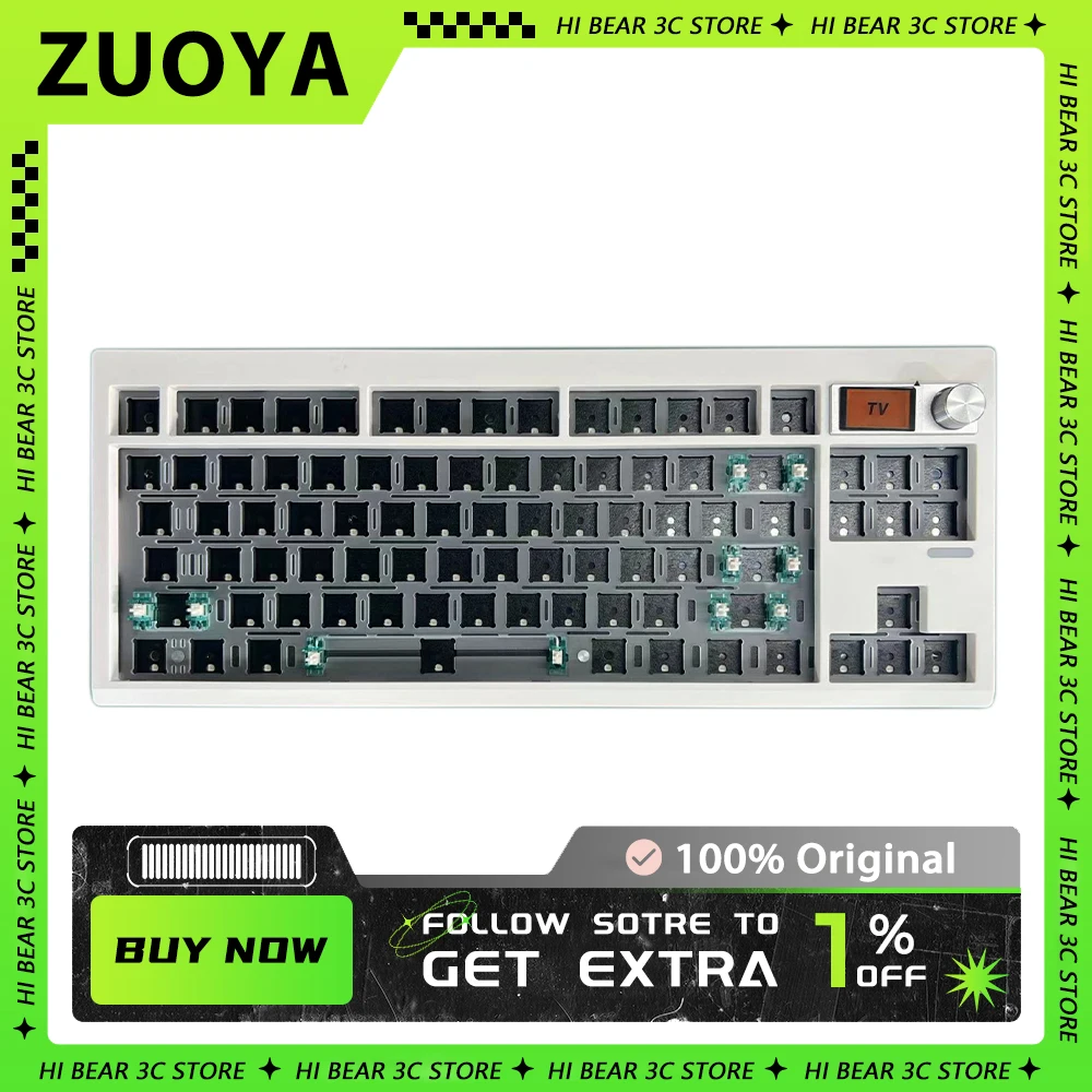 

ZUOYA GMK87 Mechanical Keyboard Custom Screen Multifunctional Knob Three Mode RGB Wireless Gamer Keyboard Pc Gamer Mac Office