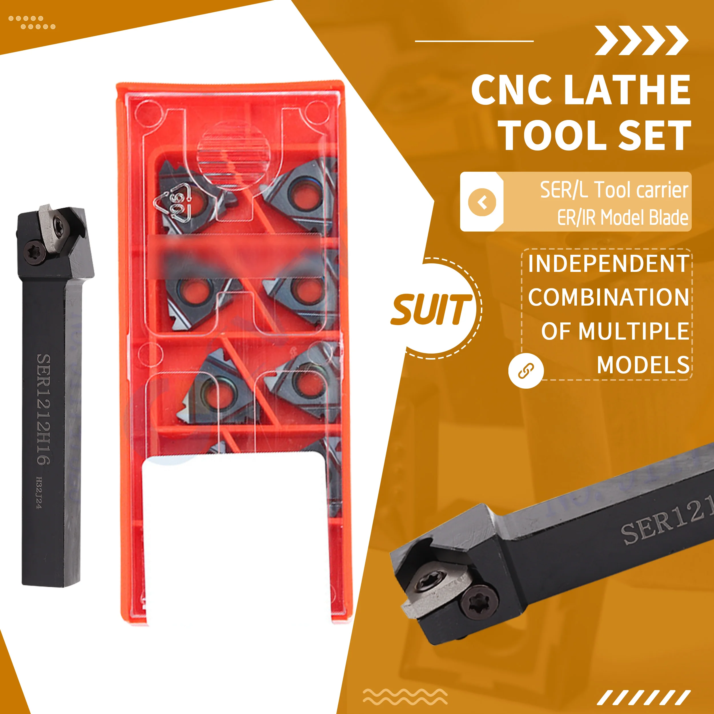 

SER 1212H16 SEL 1212H16 Thread Turning Tool Holder 16ER 8UN LDA 16ER 11.5UN BMA 16ER 14UN 18UN LDC 16ER 24UN BMC Carbide Inserts