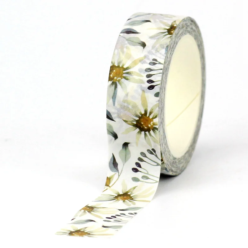 Bulk NEW 1PC 10M Decorative Lovely Flowers Leaves Washi Tapes Set for Scrapbooking Journal Masking Tape Kawaii Stationery
