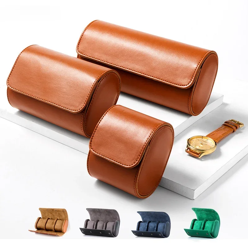 Classic Travel Storage Leather Bag PU Leather Watch Case Prevents Scratching and Oxidation Watch Box Case Watch Pouch Organizer