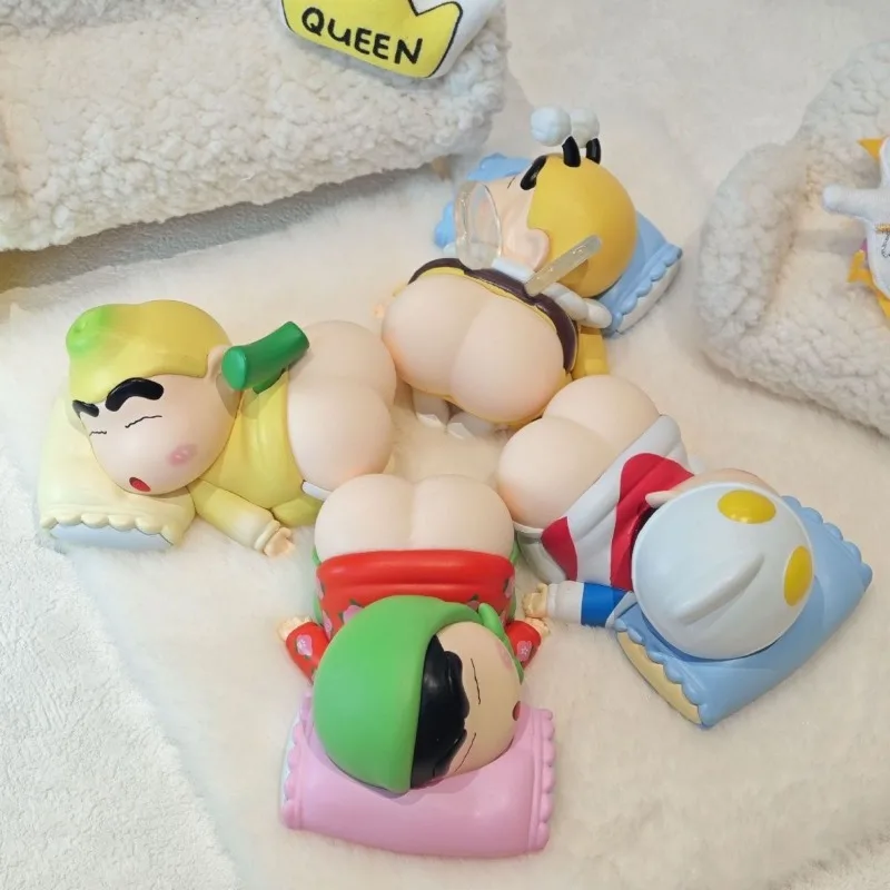 Crayon Shin-chan Sdraiato Posizione Serie Figurina Fondo nudo Giocattolo da spremere Giocattolo antistress Ornamento da tavolo alla moda Regalo di festa