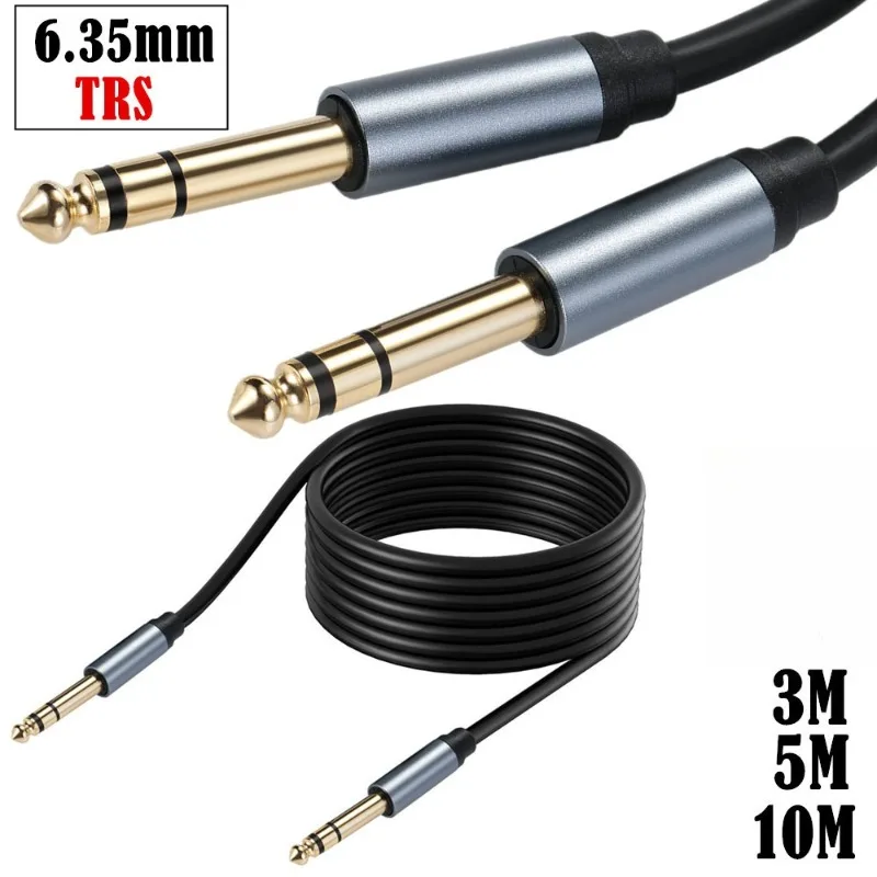 

3/5/10Meters 6.35 Male-to-male Three-core Stereo Noise Reduction Performance Electric Box Audio Mixer Guitar 6.5mm Audio Cable
