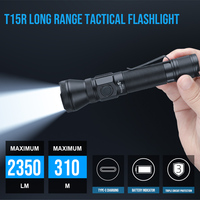 Trustfire T15R Army Tactical Flashlight 2350Lumen Powerful Type C USB Rechargeable 18650 LED Rechargeable Military Tactical Lamp