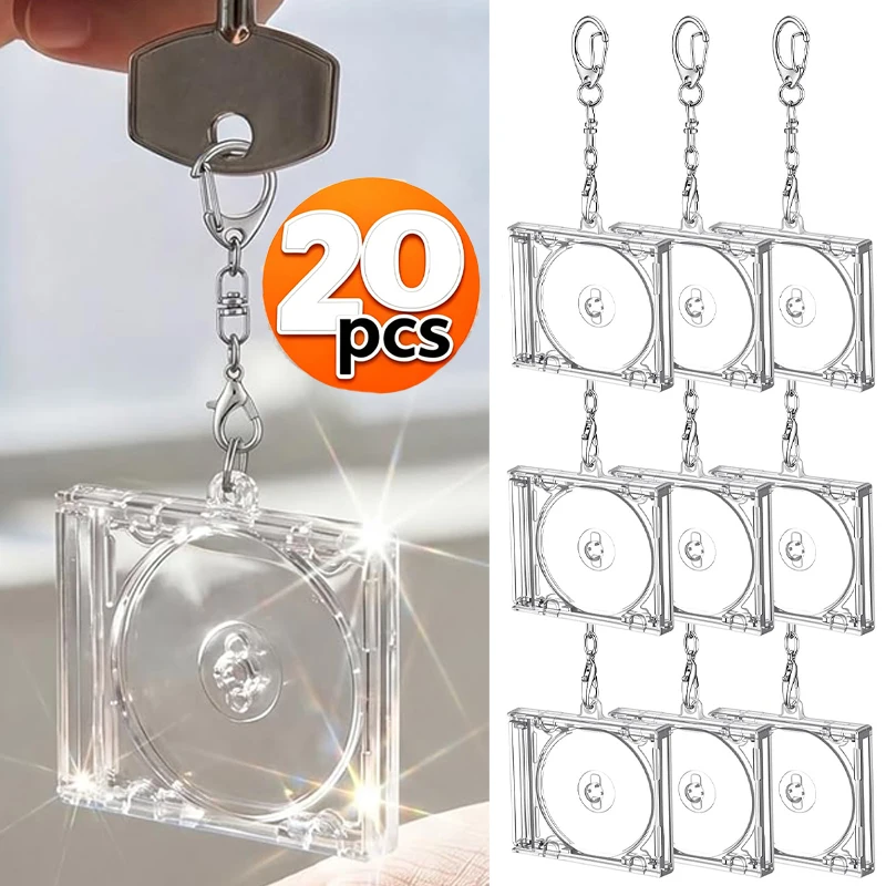 Clear NFC Mini CD Disc Case DIY Blank Album Keychains Peripheral Commemorative Case Pendant for Backpack Hanging Keychain