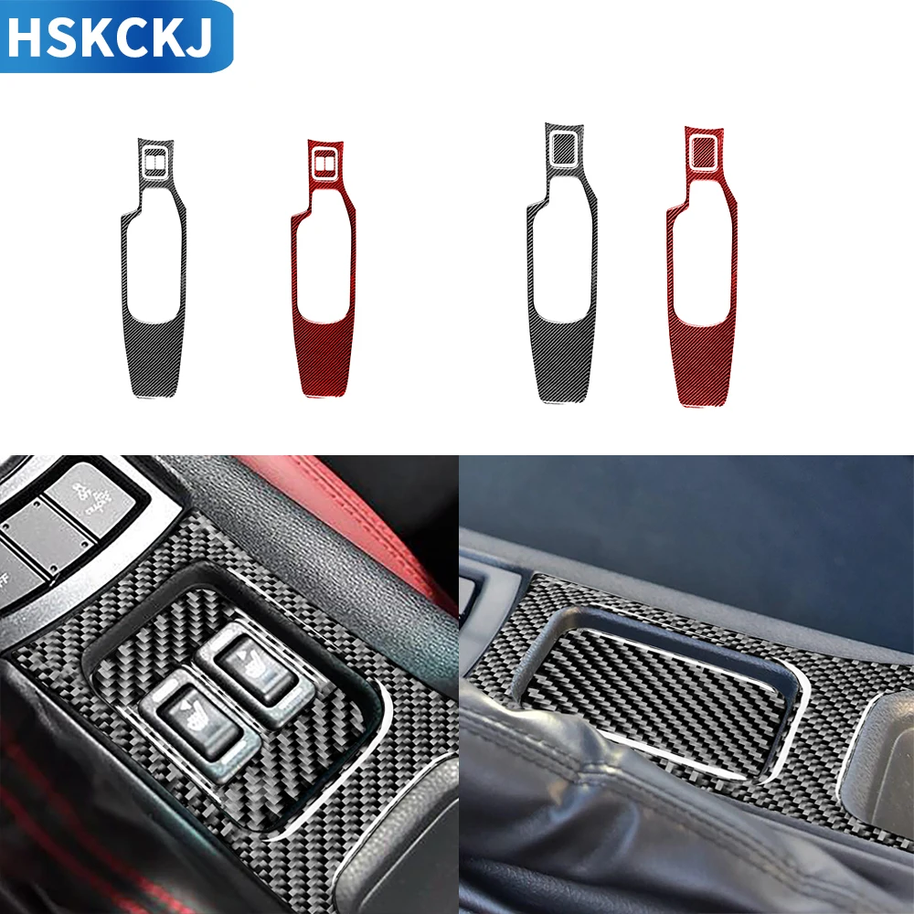 

Carbon Fiber Stickers Armrest Panel Seat Heating Button Frame Car Accessories For Toyota 86 GT86 Subaru BRZ 2017 2018 2019