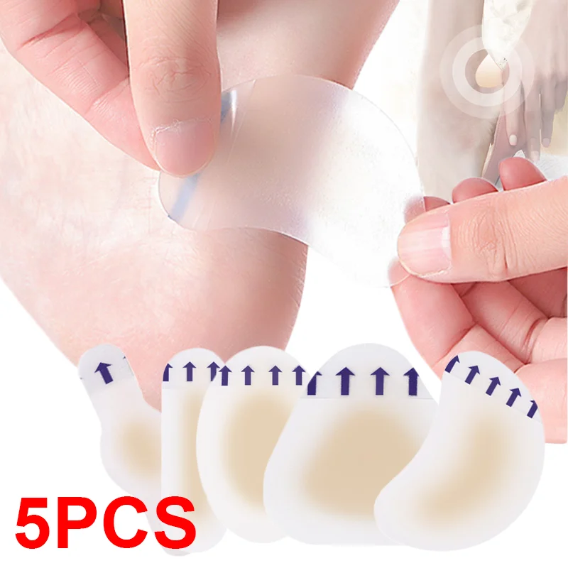 5 pçs gel sapatos adesivos almofadas hydrocolloid alívio da dor blister ataduras uniões calos fricção pontos de pressão protetores de calcanhar