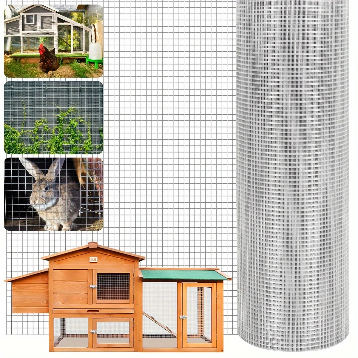 

Hardware Cloth 1/4 Inch Mesh 24 Inch X 50 Foot - 23 Gauge, Double-Layer Hot-Dip Galvanized Welded Wire Fence Roll