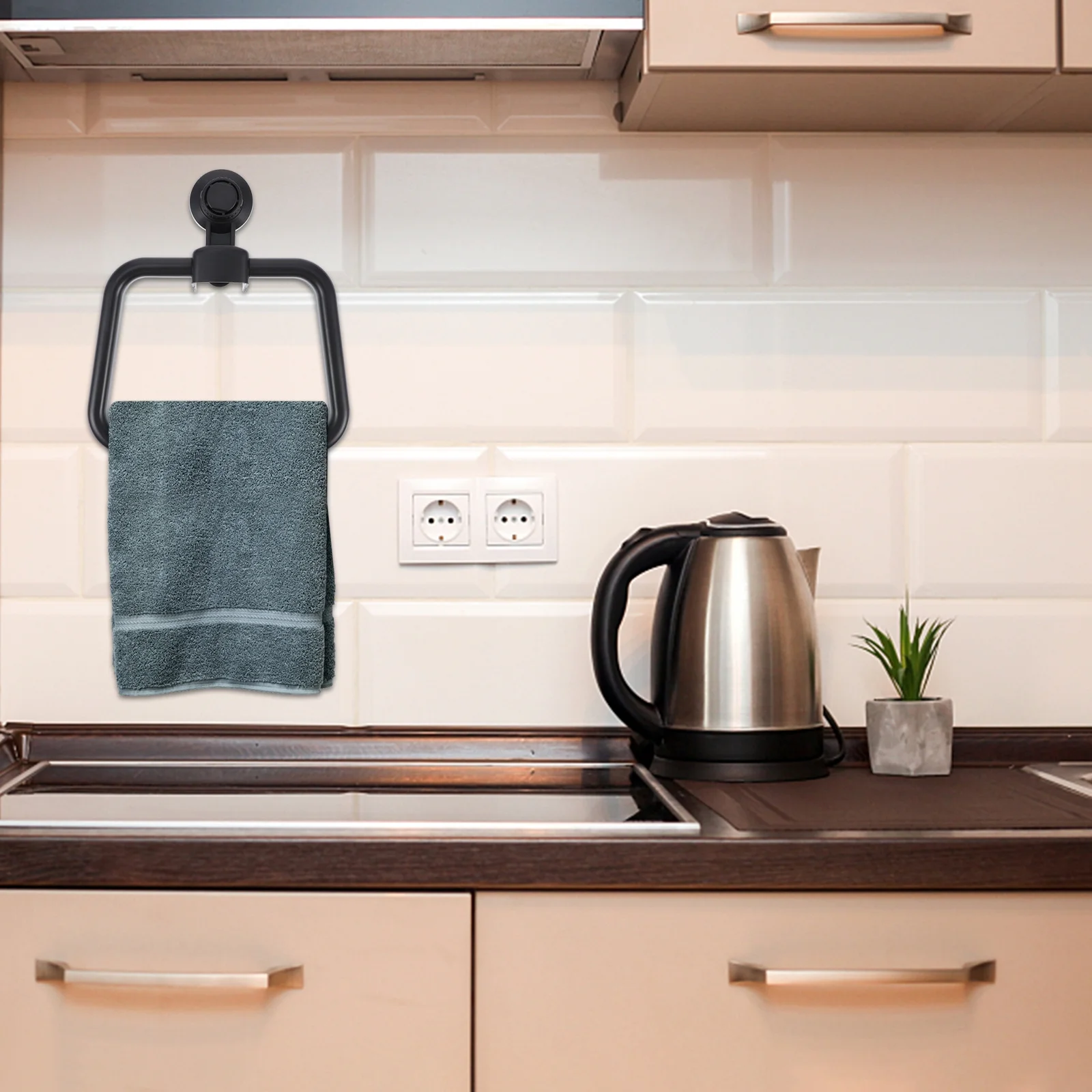 

Вешалка для полотенец без удара, дизайн на присоске, держатель для полотенец для ванной комнаты, современный простой вид, прочная несущая плитка, стекло, мрамор