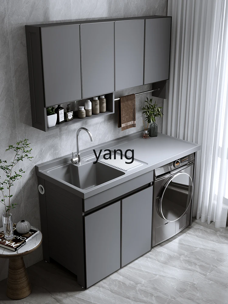 Yjq Alumimum Integrated Balcony Washing Machine Cabinet Partner with Washboard Pool Bad Inter-Platform Basin Combination