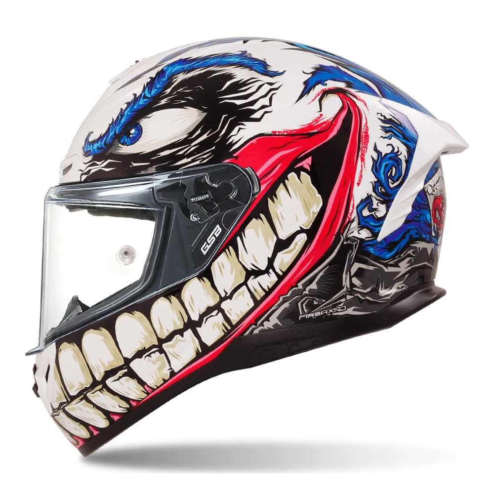 

Big Teeth Blue Anti-Fall Protection Wear-Resistant Motocross Accessories Full Face Racing Kask Breathable Motorcycle Tail Helmet