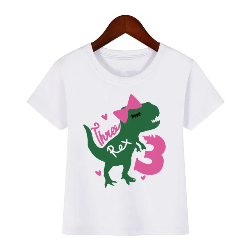 Dinosaur Birthday 1-9 Shirt T-Shirt Wild Tee Girls Party Outfit T Shirt Dinosaur Theme Clothes Kids Gifts Fashion Tops Tshirt