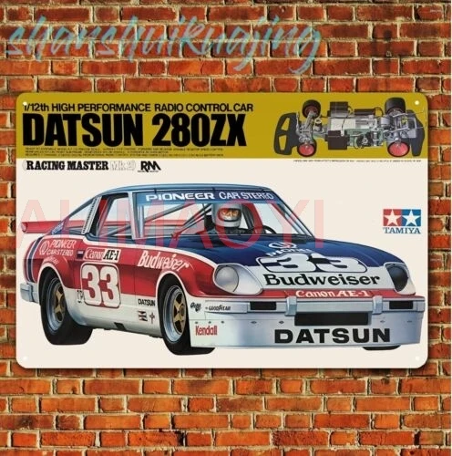 Metal Poster Rc Car Wall Deco Tin Sign Plaque - Tamiya Datsun 280zx sign