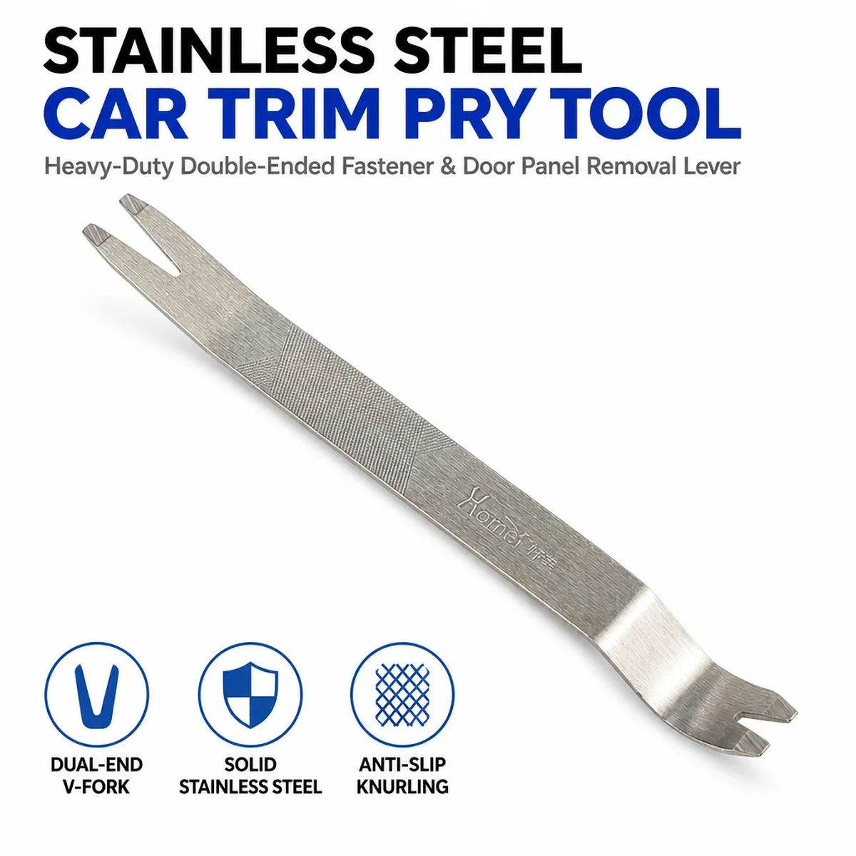 Metal Trim Removal Tool Fastener Remover Pry Bar for Car Door Panel Audio Radio Dashboard Molding Wheel Clip Disassembly Tool